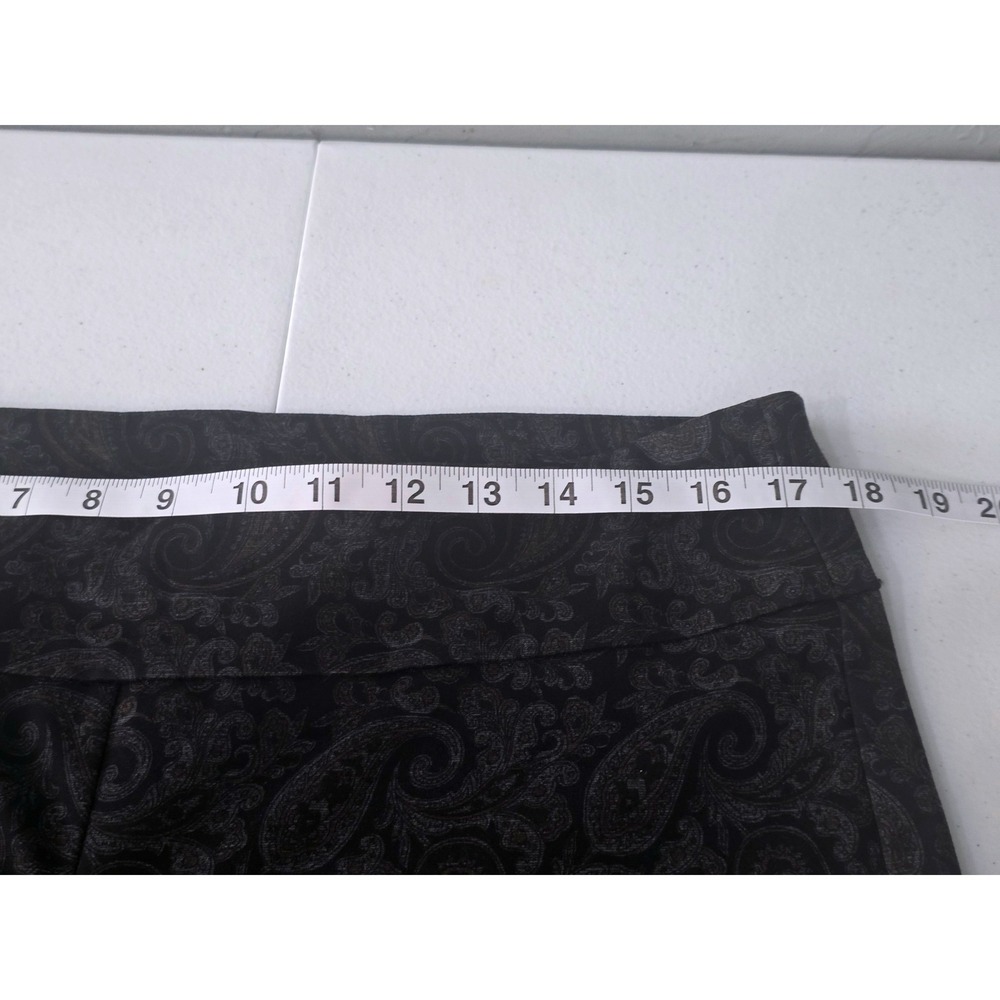 Zac & Rachel Womens Paisley Pull On Slim Leg Pants Black Charcoal Bronze Large - Picture 4 of 10